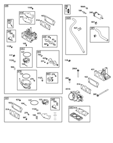 Carburetor And Fuel Supply Group Diagram and Parts List for 540477-2120-G1 400000 - 699999 Briggs and Stratton Engine